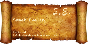 Samek Evelin névjegykártya